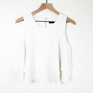 Zara White Cold Shoulder Blouse